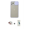 MARSİLYAN™- iPhone 11 Pro Max Kılıf Vadi Çizgi - Şeffaf Pasifik Cam Ekran Koruyucu + Pers Alüminyum Kamera Lens - KI