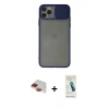 MARSİLYAN™- iPhone 11 Pro Max Kılıf Vadi Çizgi - Şeffaf Pasifik Cam Ekran Koruyucu + Pers Alüminyum Kamera Lens - KI