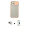 MARSİLYAN™- iPhone 11 Pro Max Kılıf Vadi Çizgi - Şeffaf Pasifik Cam Ekran Koruyucu + Pers Alüminyum Kamera Lens - YL