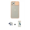 MARSİLYAN™- iPhone 11 Pro Max Kılıf Vadi Çizgi - Şeffaf Pasifik Cam Ekran Koruyucu + Pers Alüminyum Kamera Lens - LT