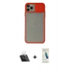 MARSİLYAN™- iPhone 11 Pro Max Kılıf Vadi Çizgi - Şeffaf Pasifik Cam Ekran Koruyucu + Kamera Lens Koruma Cam - SF