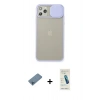 MARSİLYAN™- iPhone 11 Pro Max Kılıf Vadi Çizgi - Şeffaf Pasifik Cam Ekran Koruyucu + Shine Kamera Lens Koruma Cam - MI