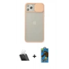 MARSİLYAN™- iPhone 11 Pro Max Kılıf Vadi Çizgi - Siyah 18D Cam Ekran Koruyucu + Kamera Lens Koruma Cam - SF