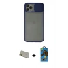 MARSİLYAN™- iPhone 11 Pro Max Kılıf Vadi Çizgi - Siyah 18D Cam Ekran Koruyucu + Rainbow Kamera Lens Koruma Cam - GD