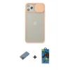 MARSİLYAN™- iPhone 11 Pro Max Kılıf Vadi Çizgi - Siyah 18D Cam Ekran Koruyucu + Shine Kamera Lens Koruma Cam - SABE