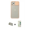 MARSİLYAN™- iPhone 11 Pro Max Kılıf Vadi Çizgi - Siyah 20D Premium Cam Ekran Koruyucu + Rainbow Kamera Lens Koruma Cam - GD