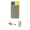 MARSİLYAN™- iPhone 11 Pro Max Kılıf Vadi Çizgi - Siyah 20D Premium Cam Ekran Koruyucu + Pers Alüminyum Kamera Lens - KI