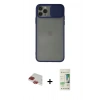 MARSİLYAN™- iPhone 11 Pro Max Kılıf Vadi Çizgi - Siyah 20D Premium Cam Ekran Koruyucu + Pers Alüminyum Kamera Lens - KI