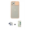 MARSİLYAN™- iPhone 11 Pro Max Kılıf Vadi Çizgi - Siyah 20D Premium Cam Ekran Koruyucu + Pers Alüminyum Kamera Lens - LT