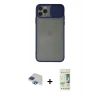 MARSİLYAN™- iPhone 11 Pro Max Kılıf Vadi Çizgi - Siyah 20D Premium Cam Ekran Koruyucu + Pers Alüminyum Kamera Lens - LT
