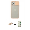 MARSİLYAN™- iPhone 11 Pro Max Kılıf Vadi Çizgi - Siyah 20D Premium Cam Ekran Koruyucu + Renkli Kamera Lens Koruma Cam - TU