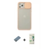 MARSİLYAN™- iPhone 11 Pro Max Kılıf Vadi Çizgi - Siyah 20D Premium Cam Ekran Koruyucu + Shine Kamera Lens Koruma Cam - GS