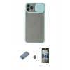 MARSİLYAN™- iPhone 11 Pro Max Kılıf Vadi Çizgi - Siyah 34D Hayalet Izgaralı Cam + Shine Kamera Lens Koruma Cam - GS