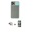 MARSİLYAN™- iPhone 11 Pro Max Kılıf Vadi Çizgi - Siyah 34D Hayalet Izgaralı Cam + Pers Alüminyum Kamera Lens - KI