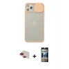 MARSİLYAN™- iPhone 11 Pro Max Kılıf Vadi Çizgi - Siyah 34D Hayalet Izgaralı Cam + Pers Alüminyum Kamera Lens - KI