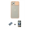 MARSİLYAN™- iPhone 11 Pro Max Kılıf Vadi Çizgi - Siyah 34D Hayalet Izgaralı Cam + Shine Kamera Lens Koruma Cam - SABE