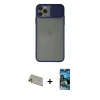MARSİLYAN™- iPhone 11 Pro Max Kılıf Vadi Çizgi - Siyah 34D Izgaralı Cam + Rainbow Kamera Lens Koruma Cam - GD
