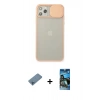 MARSİLYAN™- iPhone 11 Pro Max Kılıf Vadi Çizgi - Siyah 34D Izgaralı Cam + Shine Kamera Lens Koruma Cam - MI