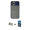 MARSİLYAN™- iPhone 11 Pro Max Kılıf Vadi Çizgi - Siyah 34D Izgaralı Cam + Rainbow Kamera Lens Koruma Cam - YL