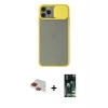 MARSİLYAN™- iPhone 11 Pro Max Kılıf Vadi Çizgi - Siyah 360 Mat Full Body Arka Koruyucu + Pers Alüminyum Kamera Lens - KI
