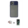 MARSİLYAN™- iPhone 11 Pro Max Kılıf Vadi Çizgi - Siyah 360 Mat Full Body Arka Koruyucu + Pers Alüminyum Kamera Lens - KI