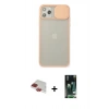 MARSİLYAN™- iPhone 11 Pro Max Kılıf Vadi Çizgi - Siyah 360 Mat Full Body Arka Koruyucu + Pers Alüminyum Kamera Lens - KI
