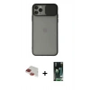 MARSİLYAN™- iPhone 11 Pro Max Kılıf Vadi Çizgi - Siyah 360 Mat Full Body Arka Koruyucu + Pers Alüminyum Kamera Lens - KI