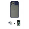 MARSİLYAN™- iPhone 11 Pro Max Kılıf Vadi Çizgi - Siyah 360 Mat Full Body Arka Koruyucu + Pers Alüminyum Kamera Lens - LT