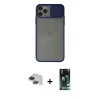 MARSİLYAN™- iPhone 11 Pro Max Kılıf Vadi Çizgi - Siyah 360 Mat Full Body Arka Koruyucu + Siyah Pers Alüminyum Kamera Lens