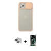 MARSİLYAN™- iPhone 11 Pro Max Kılıf Vadi Çizgi - Siyah 360 Mat Full Body Arka Koruyucu + Siyah Pers Alüminyum Kamera Lens