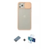 MARSİLYAN™- iPhone 11 Pro Max Kılıf Vadi Çizgi - Siyah 3D Antistatik Cam Ekran Koruyucu + Metal Kamera Lens Koruma Cam - GD