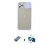 MARSİLYAN™- iPhone 11 Pro Max Kılıf Vadi Çizgi - Siyah 3D Antistatik Cam Ekran Koruyucu + Shine Kamera Lens Koruma Cam - GD