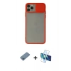 MARSİLYAN™- iPhone 11 Pro Max Kılıf Vadi Çizgi - Siyah 3D Antistatik Cam Ekran Koruyucu + Shine Kamera Lens Koruma Cam - MI