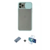 MARSİLYAN™- iPhone 11 Pro Max Kılıf Vadi Çizgi - Siyah 3D Antistatik Cam Ekran Koruyucu + Shine Kamera Lens Koruma Cam - MI