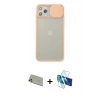 MARSİLYAN™- iPhone 11 Pro Max Kılıf Vadi Çizgi - Siyah 3D Antistatik Cam Ekran Koruyucu + Rainbow Kamera Lens Koruma Cam - GD
