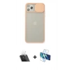 MARSİLYAN™- iPhone 11 Pro Max Kılıf Vadi Çizgi - Siyah 3D Antistatik Cam Ekran Koruyucu + Kamera Lens Koruma Cam - SF