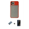 MARSİLYAN™- iPhone 11 Pro Max Kılıf Vadi Çizgi - Siyah 3D Antistatik Hayalet Cam Ekran Koruyucu + Shine Kamera Lens Koruma Cam - SH