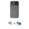 MARSİLYAN™- iPhone 11 Pro Max Kılıf Vadi Çizgi - Siyah 3D Antistatik Seramik Nano Ekran Koruyucu + Pers Alüminyum Kamera Lens - KI