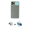 MARSİLYAN™- iPhone 11 Pro Max Kılıf Vadi Çizgi - Siyah 3D Antistatik Seramik Nano Ekran Koruyucu + Pers Alüminyum Kamera Lens - LT