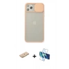 MARSİLYAN™- iPhone 11 Pro Max Kılıf Vadi Çizgi - Siyah 3D Antistatik Seramik Nano Ekran Koruyucu + Renkli Kamera Lens Koruma Cam - SI