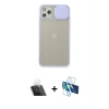 MARSİLYAN™- iPhone 11 Pro Max Kılıf Vadi Çizgi - Siyah 3D Antistatik Seramik Nano Ekran Koruyucu + Şeffaf Kamera Lens Koruma Cam