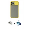 MARSİLYAN™- iPhone 11 Pro Max Kılıf Vadi Çizgi - Siyah 3D Antistatik Seramik Nano Ekran Koruyucu + Pers Alüminyum Kamera Lens - YL
