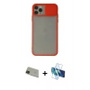 MARSİLYAN™- iPhone 11 Pro Max Kılıf Vadi Çizgi - Siyah 3D Antistatik Seramik Nano Ekran Koruyucu + Rainbow Kamera Lens Koruma Cam - YL