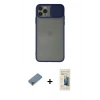 MARSİLYAN™- iPhone 11 Pro Max Kılıf Vadi Çizgi - Siyah 6D Mat Seramik Hayalet Nano Ekran Koruyucu + Metal Kamera Lens Koruma Cam - AKYL