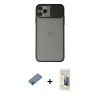 MARSİLYAN™- iPhone 11 Pro Max Kılıf Vadi Çizgi - Siyah 6D Mat Seramik Hayalet Nano Ekran Koruyucu + Shine Kamera Lens Koruma Cam - GI