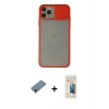 MARSİLYAN™- iPhone 11 Pro Max Kılıf Vadi Çizgi - Siyah 6D Mat Seramik Hayalet Nano Ekran Koruyucu + Shine Kamera Lens Koruma Cam - GI