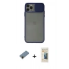 MARSİLYAN™- iPhone 11 Pro Max Kılıf Vadi Çizgi - Siyah 6D Mat Seramik Hayalet Nano Ekran Koruyucu + Shine Kamera Lens Koruma Cam - GD