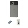 MARSİLYAN™- iPhone 11 Pro Max Kılıf Vadi Çizgi - Siyah 6D Mat Seramik Hayalet Nano Ekran Koruyucu + Metal Kamera Lens Koruma Cam - MR
