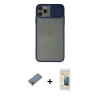 MARSİLYAN™- iPhone 11 Pro Max Kılıf Vadi Çizgi - Siyah 6D Mat Seramik Hayalet Nano Ekran Koruyucu + Metal Kamera Lens Koruma Cam - MR