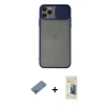 MARSİLYAN™- iPhone 11 Pro Max Kılıf Vadi Çizgi - Siyah 6D Mat Seramik Hayalet Nano Ekran Koruyucu + Metal Kamera Lens Koruma Cam - GS